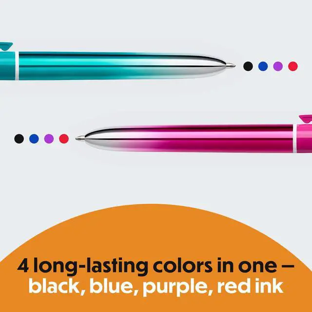 Alt view image 4 of 7 - BIC 4 Color Smooth Gradient Retractable Ballpoint Pen, 1.0 mm Medium Point, 2-Count in Assorted Ink