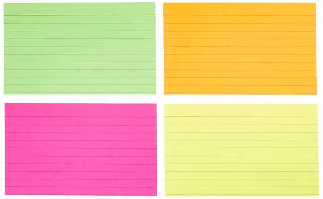 Alt view image 3 of 4 - Amazon Basics Ruled Index Flash Cards for Studying and Note Taking, Color Coding, Assorted Neon Colors, 3" x 5", 300-Count