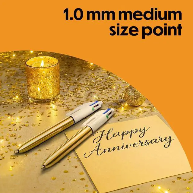 Alt view image 6 of 7 - BIC 4 Color Shine Retractable Ballpoint Pen, Versatile 1.0 mm Medium Point, 6-Count in Assorted Ink
