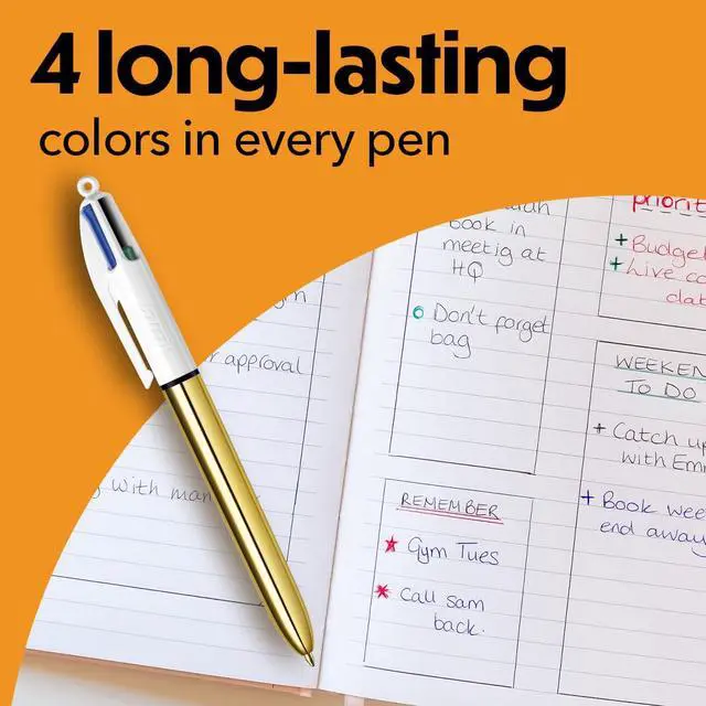 Alt view image 4 of 7 - BIC 4 Color Shine Retractable Ballpoint Pen, Versatile 1.0 mm Medium Point, 6-Count in Assorted Ink
