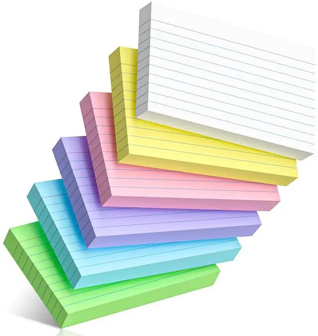 Main image of 300 Count Colored Index Cards 3 x 5 Inch Ruled Index Cards, Flash Cards College Ruled for School, College, Office and Home Organization, Durable Study To Do List Note Cards with Ruled Lines