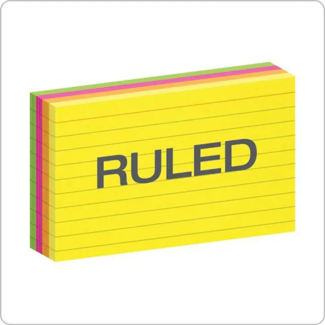 Alt view image 2 of 7 - Oxford Neon Index Cards, 3" x 5", Ruled, Assorted Colors, 300 Per Pack (81300EE)