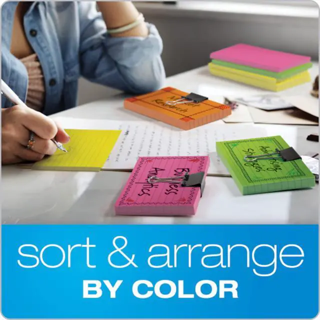 Alt view image 5 of 7 - Oxford Neon Index Cards, 3" x 5", Ruled, Assorted Colors, 300 Per Pack (81300EE)