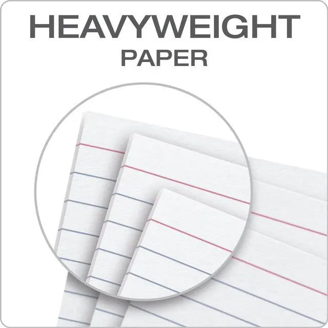 Alt view image 2 of 7 - Oxford Heavyweight Ruled Index Cards, 3" x 5", White, 100 Per Pack (63500)
