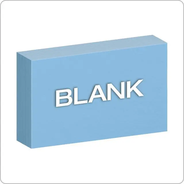 Alt view image 3 of 7 - Oxford Blank Color Index Cards, 3" x 5", Blue, 100 Per Pack (7320 BLU)