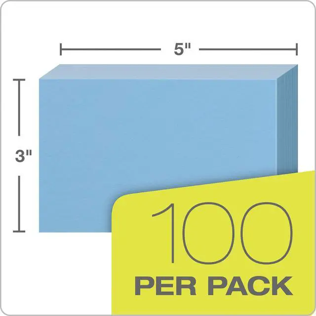 Alt view image 4 of 7 - Oxford Blank Color Index Cards, 3" x 5", Blue, 100 Per Pack (7320 BLU)