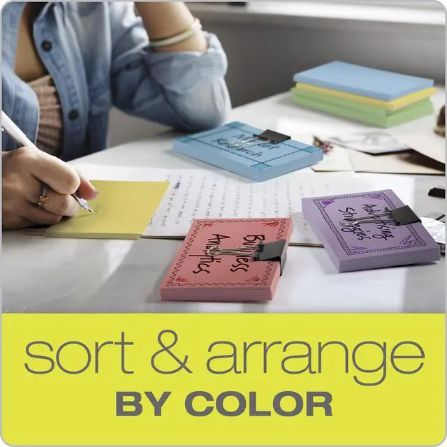 Alt view image 6 of 7 - Oxford Blank Color Index Cards, 3" x 5", Blue, 100 Per Pack (7320 BLU)