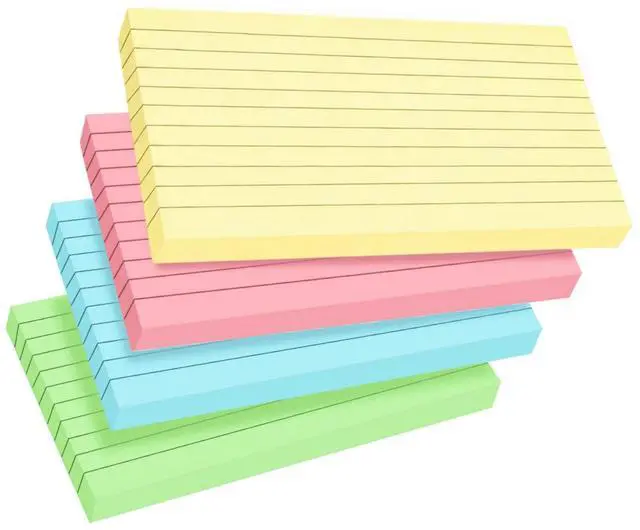 Main image of 100 Count Colored Index Cards 3x5 Inch Ruled Flashcards Notecards 4 Color (25 Sheets Each),Lined Study Card Portable Note Taking for School Office Home