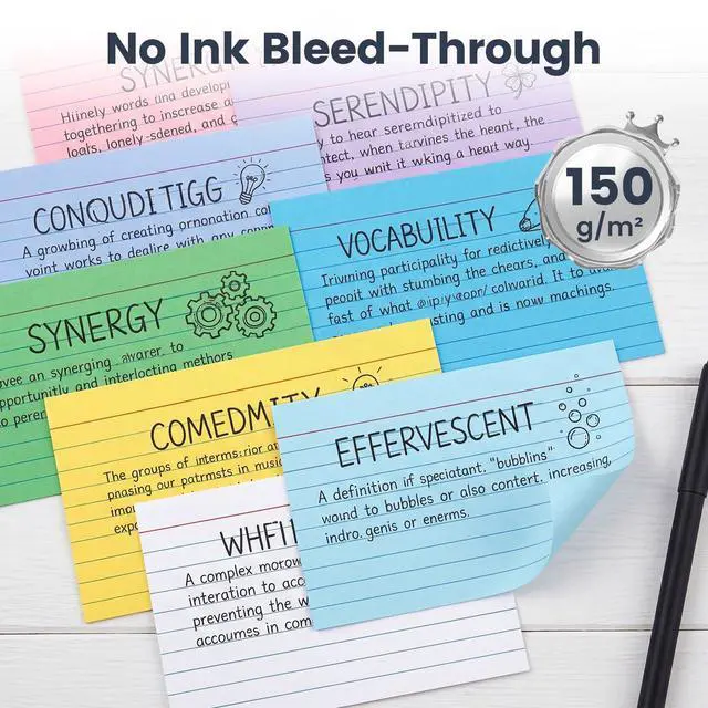 Alt view image 3 of 7 - HEYPLACE 300Count Colored Index Cards 3x5, Ruled & Blank Flash Cards 8 Color Portable Note Taking, School Supplies for Students, Teachers, College, Study Organizing Notes