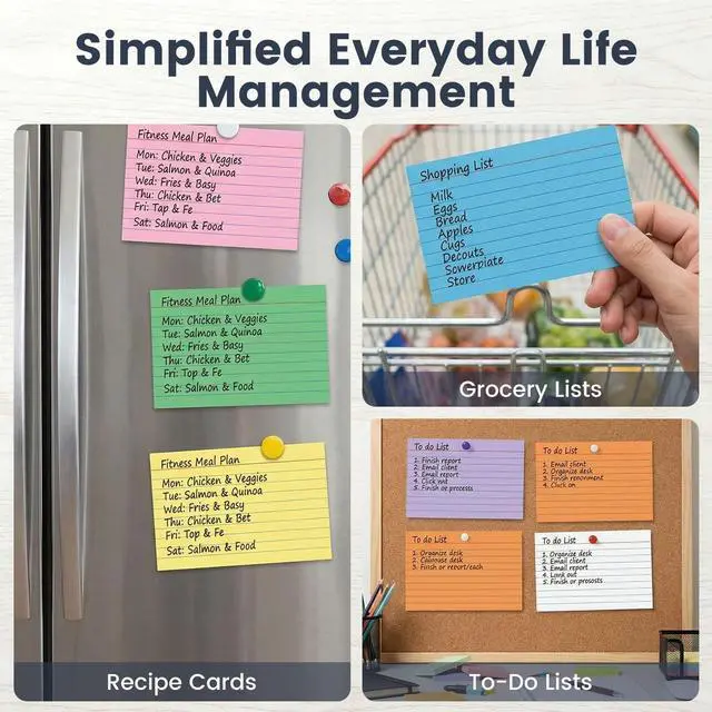 Alt view image 6 of 7 - HEYPLACE 300Count Colored Index Cards 3x5, Ruled & Blank Flash Cards 8 Color Portable Note Taking, School Supplies for Students, Teachers, College, Study Organizing Notes