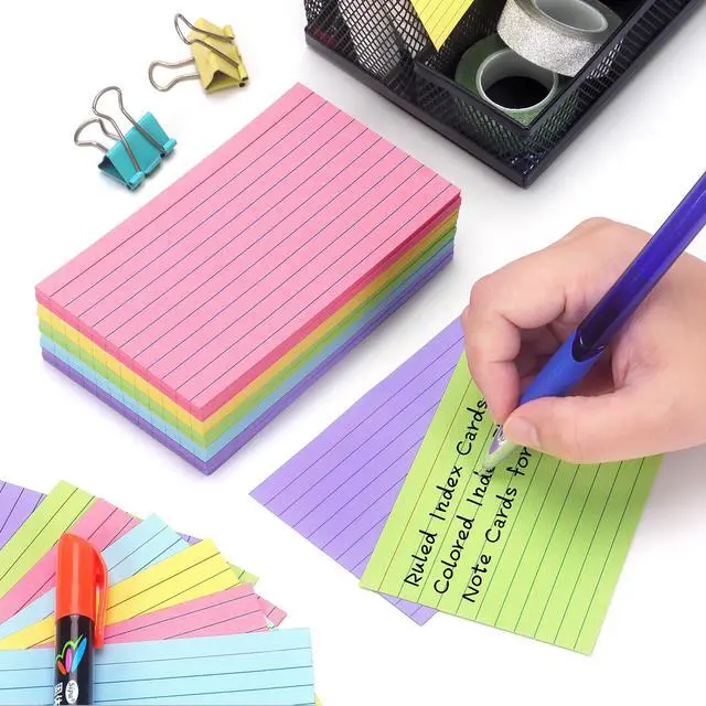 Alt view image 7 of 7 - Tamaki Colored Index Cards 3 X 5, 200 Pack, Flash Cards for Studying, 5 Color