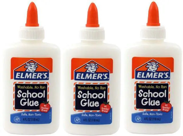 Main image of Elmer's Washable No-Run School Glue, 4 oz, 3 Pack