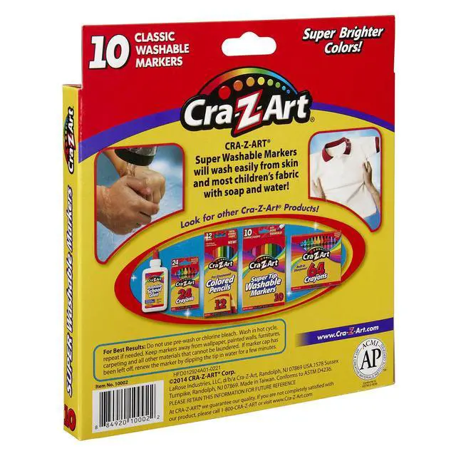 Alt view image 2 of 3 - Cra-Z-Art 10ct Classic Washable Broadline Markers, Back To School Supply Essential, 10 Different Color Broadline Markers