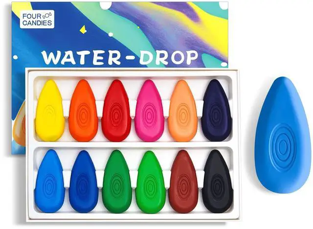 Main image of Four Candies Crayons for Toddlers 1-3, 12 Colors, Non-Toxic, Unbreakable