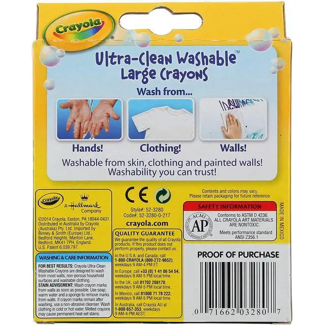 Alt view image 5 of 5 - Crayola Washable Crayons, Large Size, 8 Colors, Pack of 1