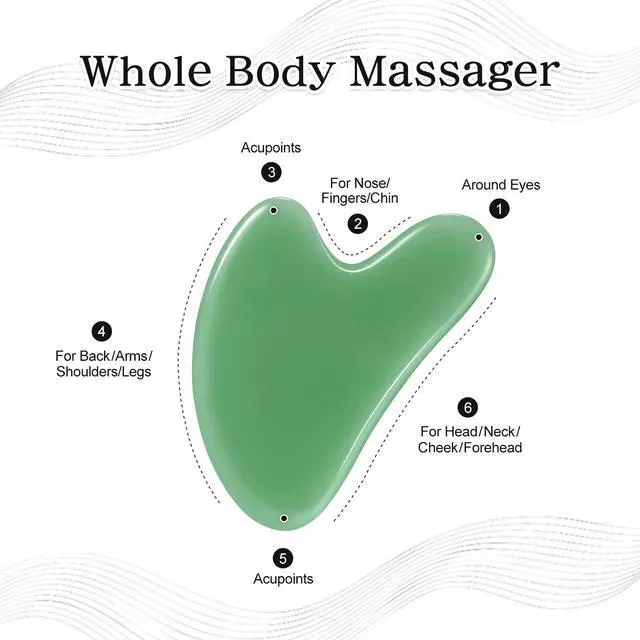 Alt view image 3 of 7 - Gua Sha Facial Tools Guasha Tool Gua Sha Jade Stone Manual Massage Sticks for Jawline Sculpting and Puffiness Reducing for Face Body Tensions Reduce Festive Gifts