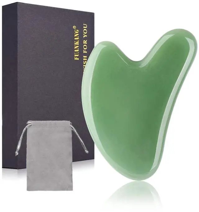 Main image of FUANKANG Gua Sha Facial Tools Stone Massage GuaSha Tool for Face (Green)