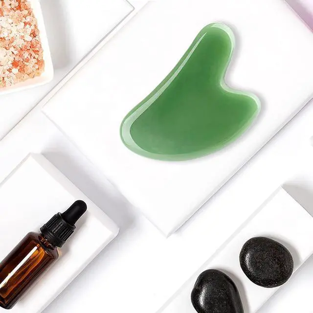 Alt view image 5 of 6 - FUANKANG Gua Sha Facial Tools Stone Massage GuaSha Tool for Face (Green)