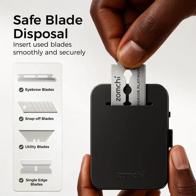 Alt view image 2 of 7 - ZOMCHI Razor Blade Bank for Double Edge Blades, Matte Black