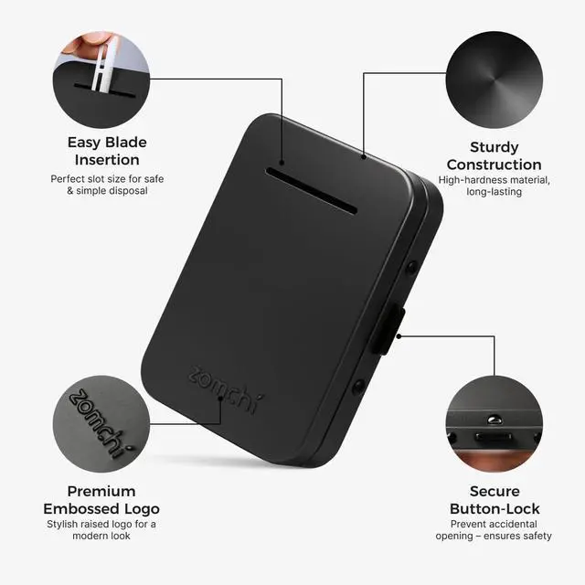 Alt view image 6 of 7 - ZOMCHI Razor Blade Bank for Double Edge Blades, Matte Black