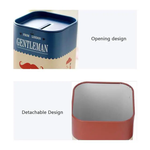 Alt view image 3 of 7 - DHinkyoung Safety Razor Blade Disposal Case, Double Edge Razor Blade Disposal Container, Gentleman Style Detachable Razor Blade Bank with Red Beard Pattern for Salon and Barber Shop (Blue)