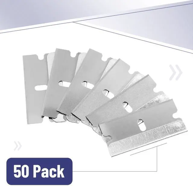 Alt view image 2 of 7 - Bates- Razor Blades, 50 pcs, Carbon Steel Flat Scraper Blades