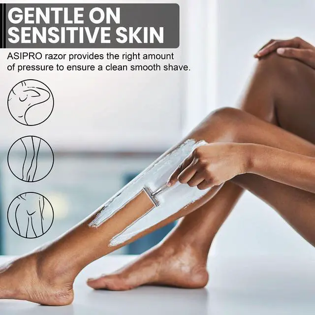 Alt view image 4 of 7 - ASIPRO Safety Razor for Men & Women with 10 Double Edge Safety Razor Blades Reusable Double Edge Razor Single Blade Razors for Women & Men Kit Gift Metal Razors Stainless