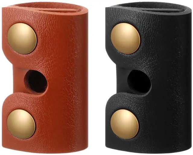Main image of Classicseali 2PCS Safety Razor Cover,Leather Safety Razor Case, Double Travel Razors Cases with Snap Closure, for Men Travels Butterfly Shaver, Black, Brown