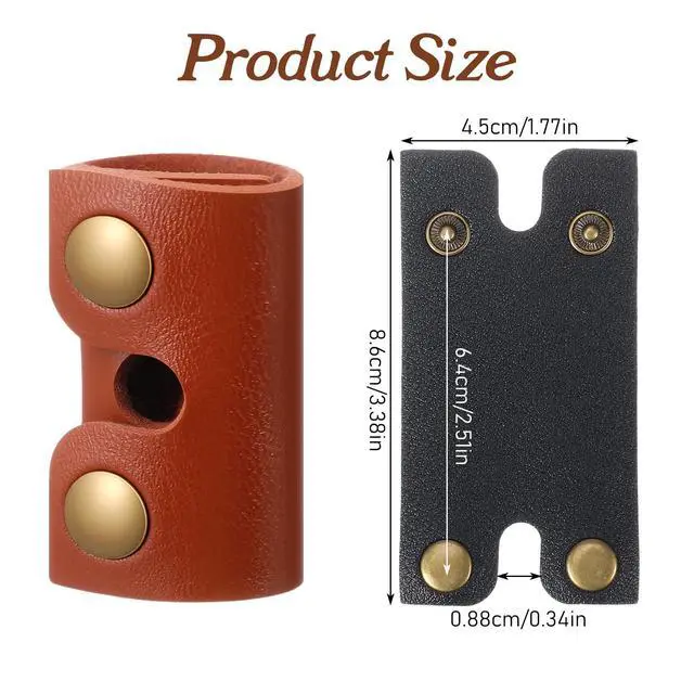 Alt view image 2 of 7 - Classicseali 2PCS Safety Razor Cover,Leather Safety Razor Case, Double Travel Razors Cases with Snap Closure, for Men Travels Butterfly Shaver, Black, Brown