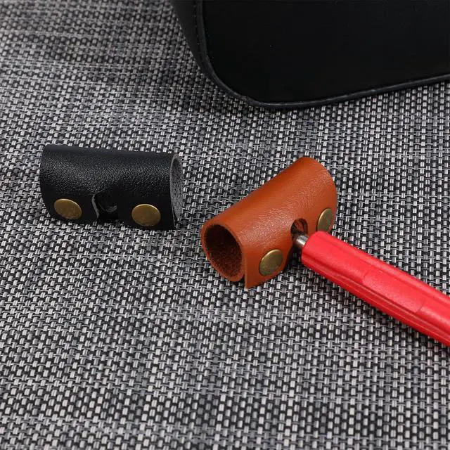 Alt view image 3 of 7 - Classicseali 2PCS Safety Razor Cover,Leather Safety Razor Case, Double Travel Razors Cases with Snap Closure, for Men Travels Butterfly Shaver, Black, Brown