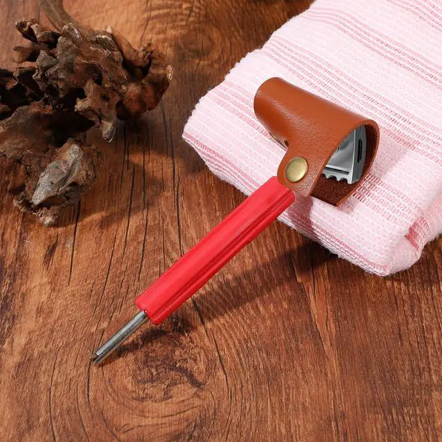 Alt view image 5 of 7 - Classicseali 2PCS Safety Razor Cover,Leather Safety Razor Case, Double Travel Razors Cases with Snap Closure, for Men Travels Butterfly Shaver, Black, Brown