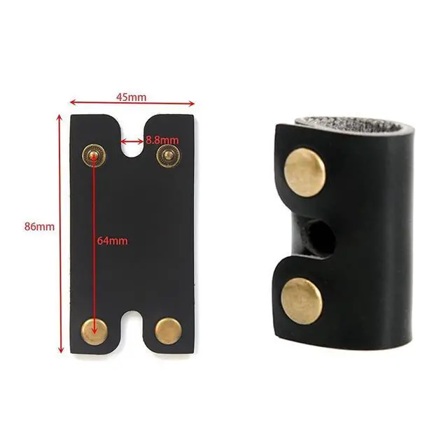 Alt view image 2 of 7 - Selxran Leather Safety Razor Cover Travel Case, 2 Pcs Double Edge Razor Head Protecting Sheath, Safety Razor Blade Guard, Shaving Travel Cover Leather Cover Fits Most Safety Razors (Black)
