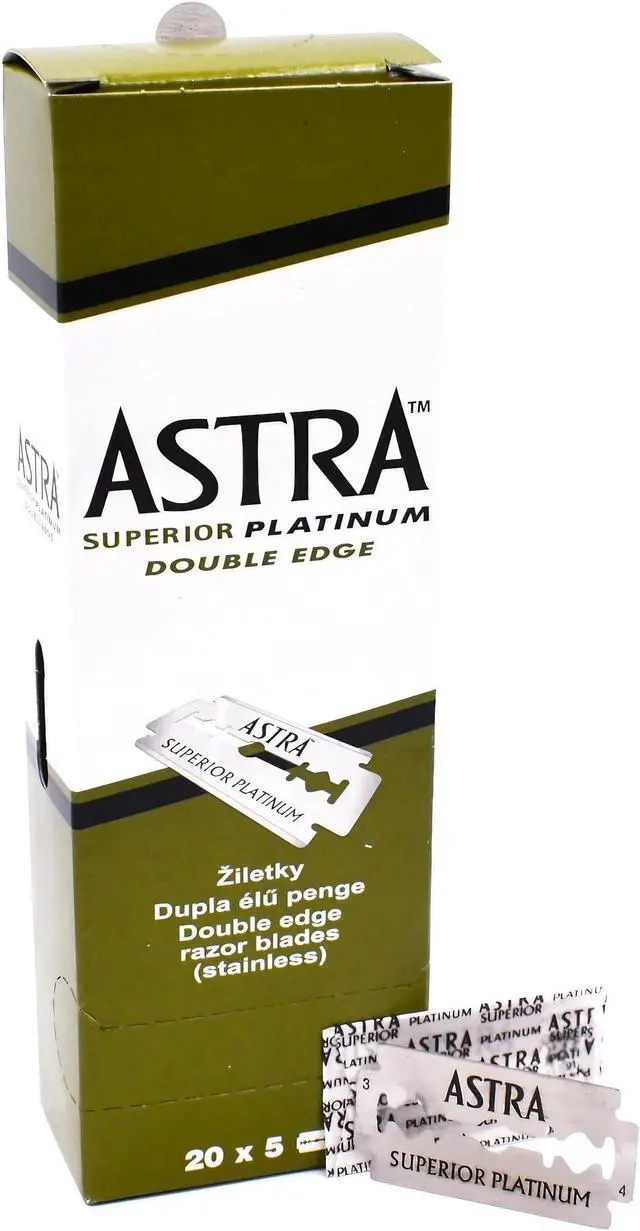 Main image of Astra Platinum Double Edge Safety Razor Blades,100 Blades (20 x 5)