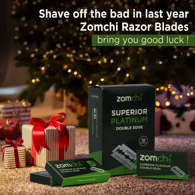 Alt view image 4 of 7 - ZOMCHI Double Edge Razor Blades, 50 Count Platinum Coated Refills