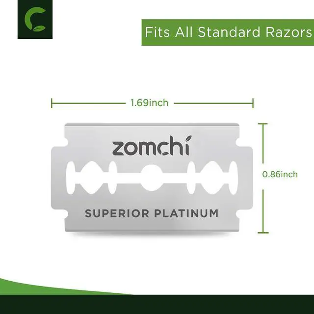 Alt view image 7 of 7 - ZOMCHI Double Edge Razor Blades, 50 Count Platinum Coated Refills
