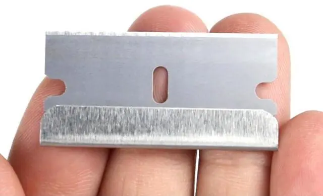 Alt view image 3 of 5 - Single Edge Razor Blade 10 Pack - Straight Edge Razor - Ten Sharp Flat Blades in Convenient Storage Box - Oven Scraper Razors Refills - Heavy Duty Single Sided
