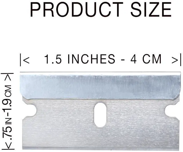 Alt view image 2 of 5 - Single Edge Razor Blade 10 Pack - Straight Edge Razor - Ten Sharp Flat Blades in Convenient Storage Box - Oven Scraper Razors Refills - Heavy Duty Single Sided