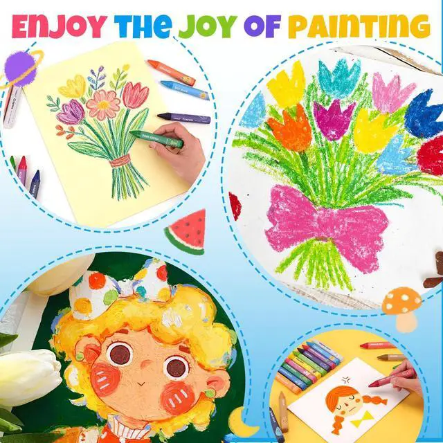 Alt view image 7 of 7 - 24 Colors Jumbo Crayons for Toddlers 1-3.Washable Non-Toxic Crayons for Kids 4-8.Easy to Hold Unbreakable Big Toddler Crayon for Toddler Coloring.Best Present for Easter Basket Stuffers,Holiday,Travel