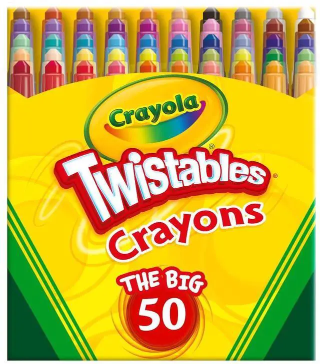 Main image of Crayola Mini Twistables Crayons for Kids (50ct), Cute Back to School Supplies for Kids, Crayons for Coloring Books, Gift for Toddlers Girls & Boys, Arts & Crafts, 3+