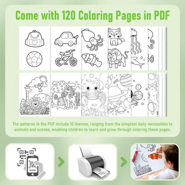 Alt view image 5 of 7 - JUPITEARTH Paint Sticks for Kids 12 Colors, Quick Drying, Smooth, Non-Toxic and Washable Solid Tempera Paint Sticks with 120 PDF Coloring Pages and 30 Stickers, Toddler Art Supplies for Drawing