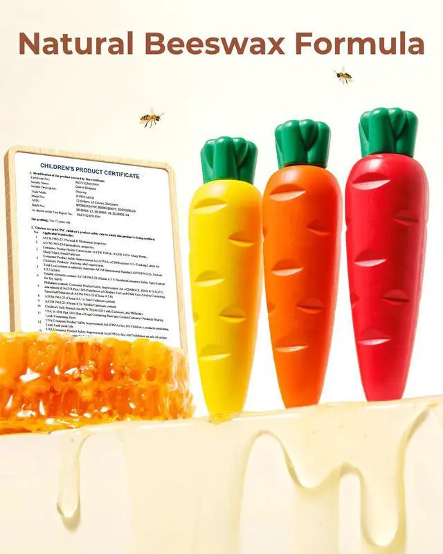 Alt view image 3 of 7 - JUPITEARTH Carrot Crayons for Kids 12 Colors, Non Toxic Beeswax Crayons for Toddlers 1-3 with 30-Page Coloring Book & Stickers & 120 PDF Pages, Mess-Free Coloring for Kids Art Supplies Gift