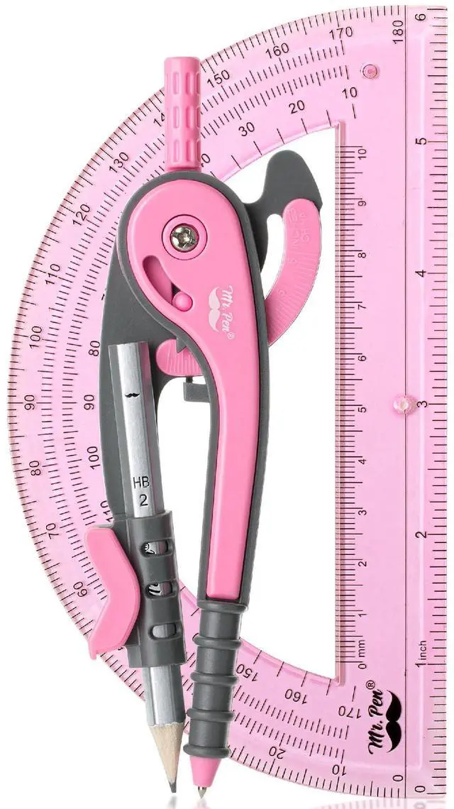 Main image of Mr. Pen- Geometry Compass and Protractor Set, 6 Inch Compass
