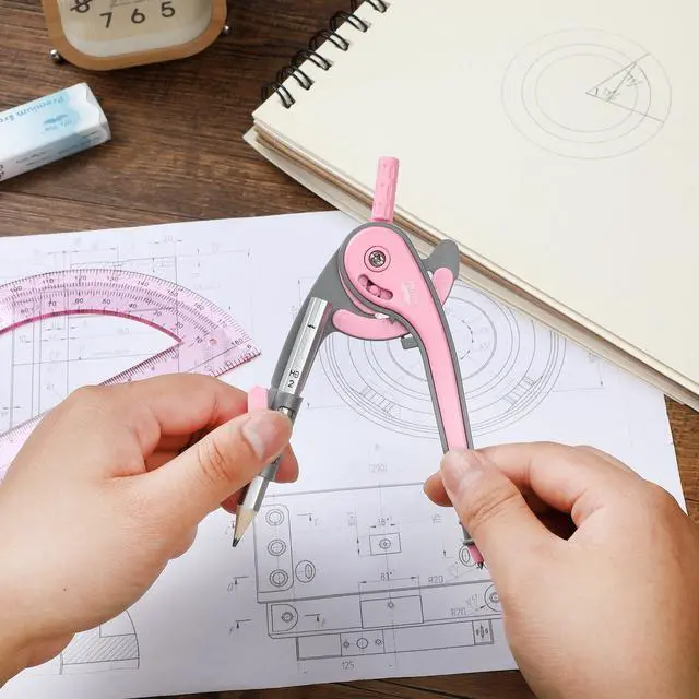 Alt view image 7 of 7 - Mr. Pen- Geometry Compass and Protractor Set, 6 Inch Compass