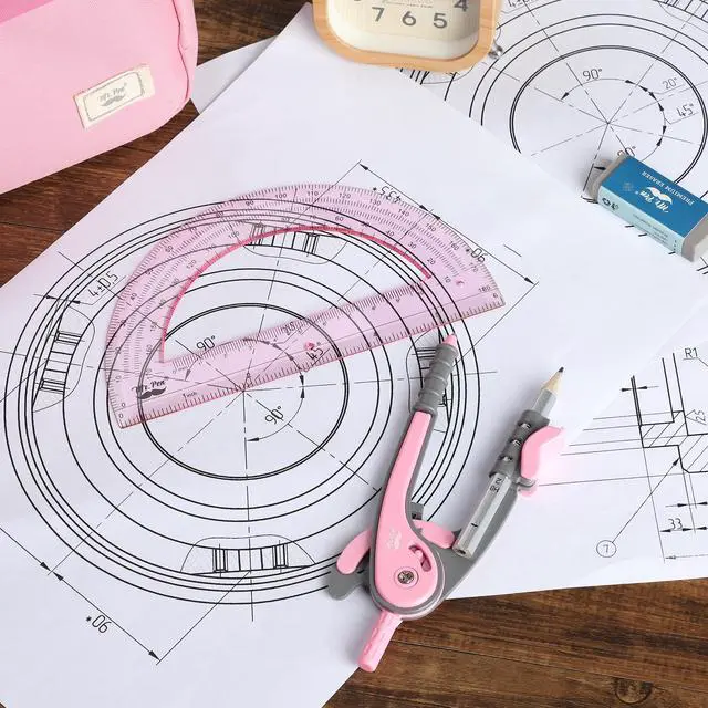 Alt view image 6 of 7 - Mr. Pen- Geometry Compass and Protractor Set, 6 Inch Compass