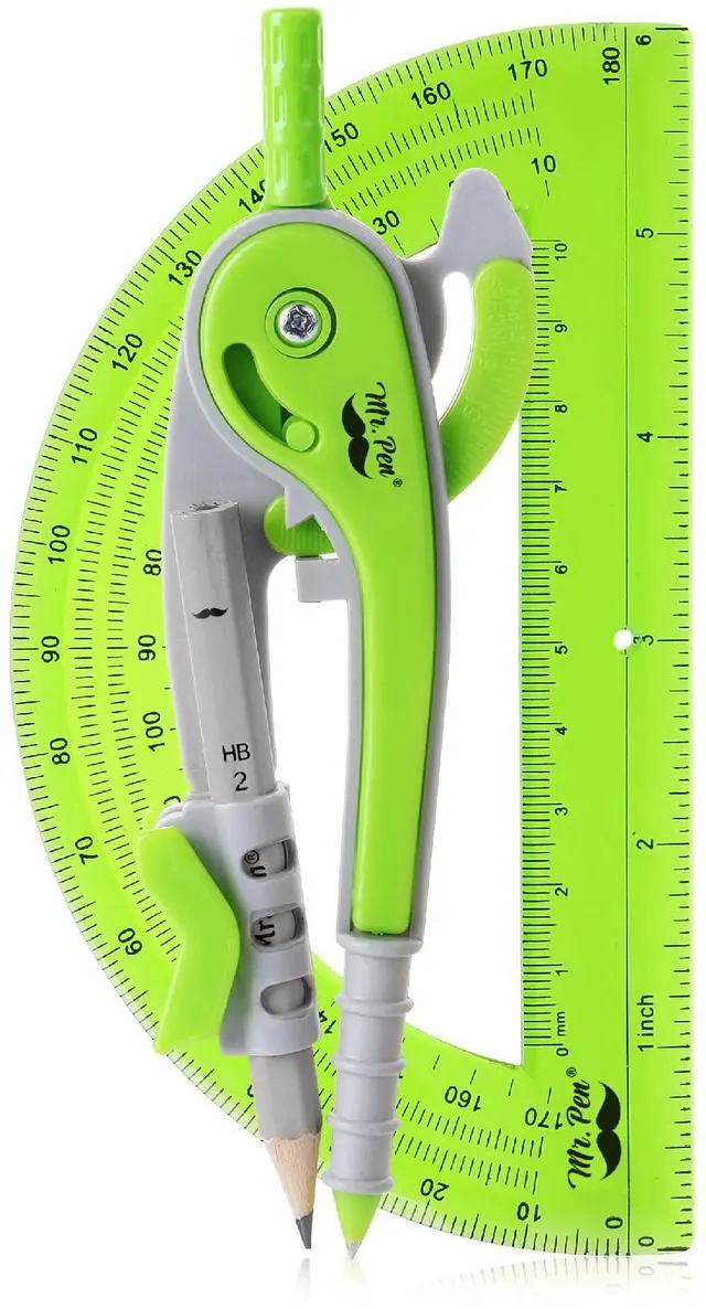 Main image of Mr. Pen- Geometry Compass and Protractor Set, 6 Inch Compass