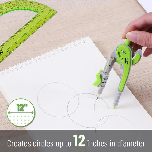 Alt view image 3 of 7 - Mr. Pen- Geometry Compass and Protractor Set, 6 Inch Compass