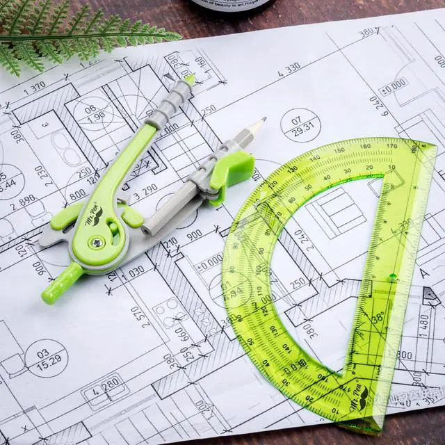 Alt view image 6 of 7 - Mr. Pen- Geometry Compass and Protractor Set, 6 Inch Compass