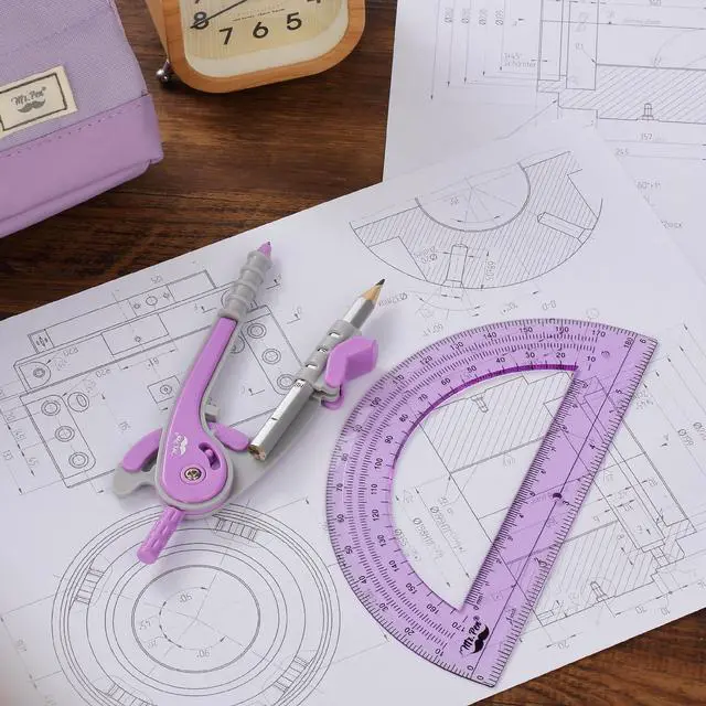 Alt view image 6 of 7 - Mr. Pen- Geometry Compass and Protractor Set, 6 Inch Compass