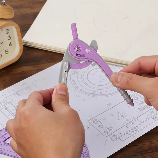 Alt view image 7 of 7 - Mr. Pen- Geometry Compass and Protractor Set, 6 Inch Compass