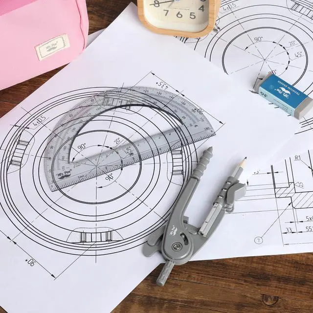 Alt view image 6 of 7 - Mr. Pen- Geometry Compass and Protractor Set, 6 Inch Compass